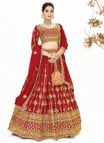 Georgette Red  Festival Wear Embroidery Work Lehenga Choli